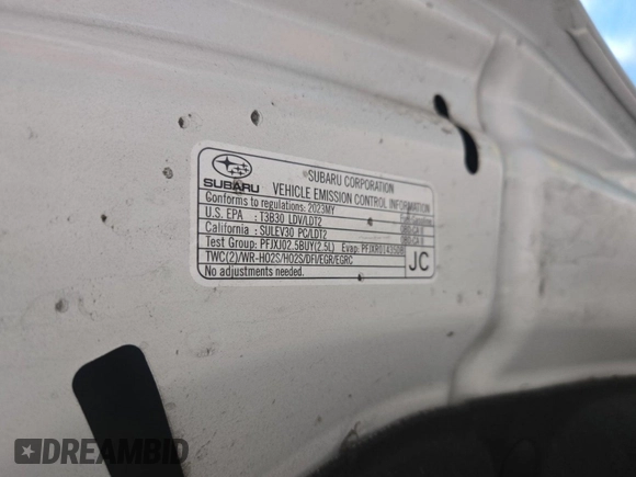2023 Subaru Outback Premium with VIN 4S4BTADC4P3127784, listed as a IAAI auction lot 42832421 with 74,715 mi miles and . Bid and sale history available at DreamBid. Image 13.