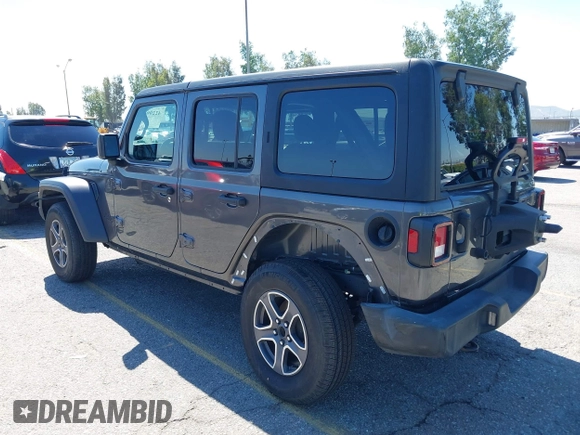 2022 Jeep Wrangler Unlimited Sport S z VIN 1C4HJXDG6NW134306, wystawiony jako IAAI lot #42206796 z przebiegiem 45 303 mil mil oraz . Historia ofert i sprzedaży dostępna na DreamBid. Obrazek 3.