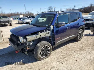 2016 Jeep Renegade Trailhawk with VIN ZACCJBCT8GPD00238, listed as a Copart auction lot 47745445 with 110,781 mi miles and Salvage title. Bid and sale history available at DreamBid. Image 1.