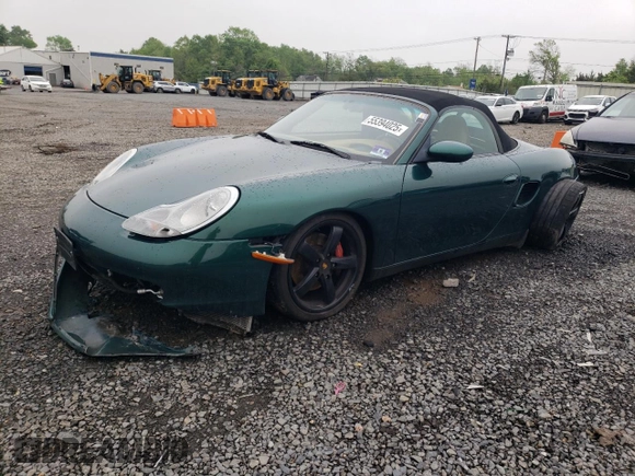 2002 Porsche Boxster S with VIN WP0CB29892U663753, listed as a Copart auction lot 55394025 with 62,241 mi miles and Salvage title. Bid and sale history available at DreamBid. Image 1.