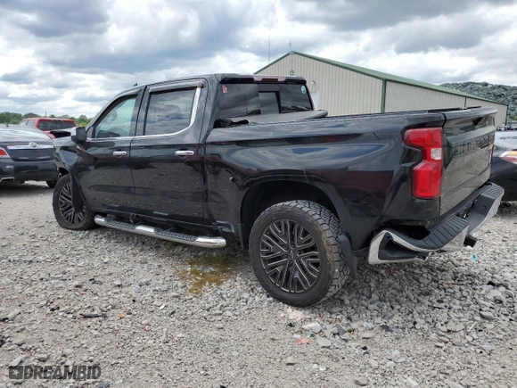 2019 Chevrolet Silverado 1500 LTZ with VIN 1GCUYGEL7KZ124884, listed as a Copart auction lot 58082934 with 124,904 mi miles and Salvage Title. Bid and sale history available at carsss.com. Image 2.