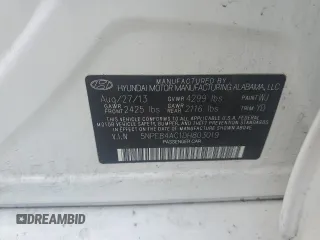2013 Hyundai Sonata GLS with VIN 5NPEB4AC1DH803019, listed as a Copart auction lot 54192145 with 166,456 mi miles and Salvage Title. Bid and sale history available at carsss.com. Image 12.