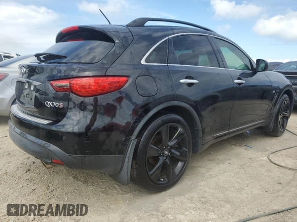 2016 Infiniti QX70 with VIN JN8CS1MU2GM670893, listed as a Copart auction lot 74888974 with Not Provided miles and Non Repairable. Bid and sale history available at DreamBid. Image 3.