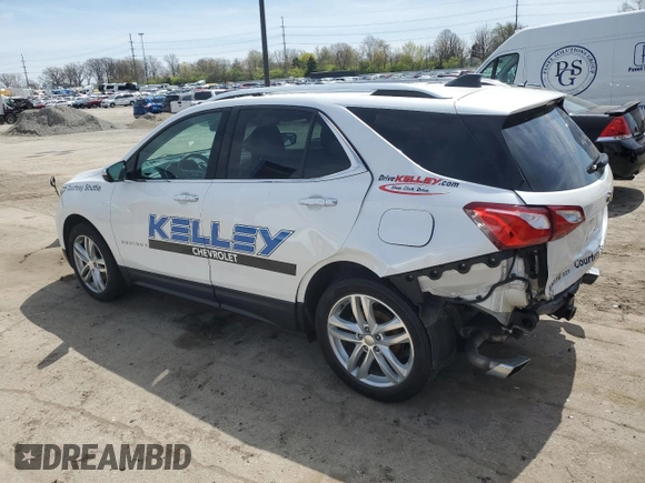 2019 Chevrolet Equinox Premier with VIN 2GNAXYEX1K6292389, listed as a Copart auction lot 54141325 with 118,457 mi miles and Salvage Title. Bid and sale history available at DreamBid. Image 2.