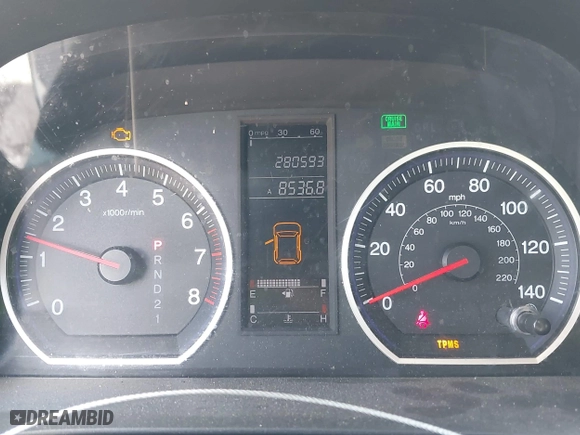 2008 Honda CR-V LX with VIN 3CZRE38368G705279, listed as a IAAI auction lot 41945465 with 280,593 mi miles. Bid and sale history available at carsss.com. Image 7.