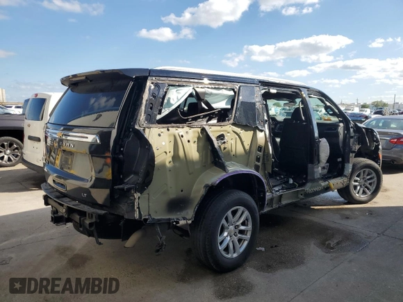 2022 Chevrolet Suburban LS z VIN 1GNSCBKD1NR271963, wystawiony jako Copart lot #52889005 z przebiegiem 106 922 mil mil oraz Szkoda całkowita • Salvage title. Historia ofert i sprzedaży dostępna na DreamBid. Obrazek 3.