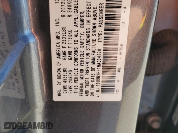 2017 Acura TLX V6 w/Technology Pkg with VIN 19UUB2F51HA004379, listed as a Copart auction lot 41872135 with 147,057 mi miles and Salvage Title. Bid and sale history available at carsss.com. Image 12.