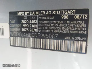 2013 Mercedes-Benz C-Class C 250 with VIN WDDGJ4HB0DF995087, listed as a IAAI auction lot 41960297 with 104,348 mi miles. Bid and sale history available at carsss.com. Image 9.