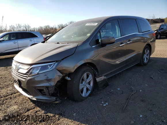 2019 Honda Odyssey EX-L with VIN 5FNRL6H7XKB042232, listed as a Copart auction lot 81066384 with 55,724 mi miles and Salvage Title. Bid and sale history available at carsss.com. Image 1.