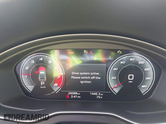 2021 Audi Q5 Premium Plus with VIN WA1BAAFY6M2015664, listed as a IAAI auction lot 41860435 with 26,088 mi miles. Bid and sale history available at carsss.com. Image 7.