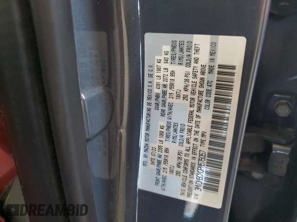 2023 Mazda CX-30 S Preferred with VIN 3MVDMBCM0PM575057, listed as a Copart auction lot 63506665 with 47,556 mi miles and Salvage title. Bid and sale history available at DreamBid. Image 13.