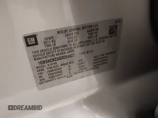 2016 Chevrolet Tahoe LTZ z VIN 1GNSKCKCXGR284827, wystawiony jako IAAI lot #41389540 z przebiegiem 93 150 mil mil oraz . Historia ofert i sprzedaży dostępna na DreamBid. Obrazek 9.