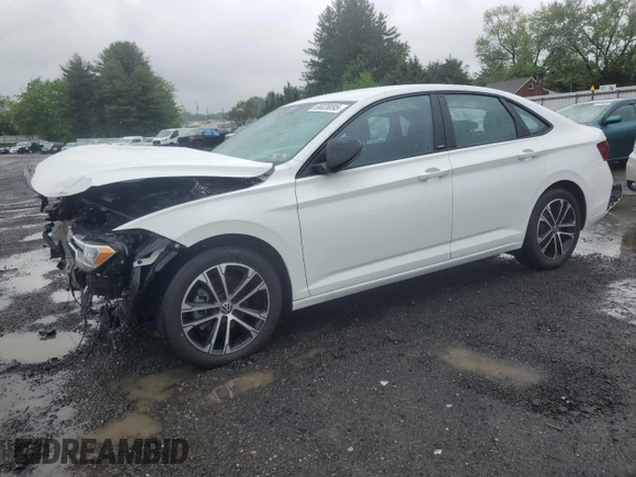 2024 Volkswagen Jetta Sport with VIN 3VWBM7BU9RM027694, listed as a Copart auction lot 56828095 with 19,627 mi miles and Salvage title. Bid and sale history available at DreamBid. Image 1.