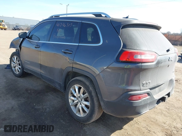 2015 Jeep Cherokee Limited with VIN 1C4PJMDS1FW533060, listed as a IAAI auction lot 41796305 with 199,175 mi miles and . Bid and sale history available at DreamBid. Image 3.