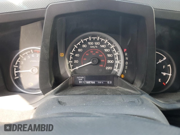 2012 Honda Ridgeline RTL with VIN 5FPYK1F59CB501178, listed as a Copart auction lot 60634535 with 165,766 mi miles and Salvage title. Bid and sale history available at DreamBid. Image 9.