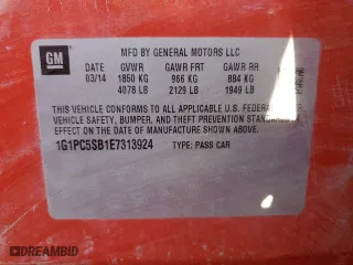 2014 Chevrolet Cruze 1LT with VIN 1G1PC5SB1E7313924, listed as a Copart auction lot 44276915 with 69,564 mi miles and Clean Title. Bid and sale history available at carsss.com. Image 12.