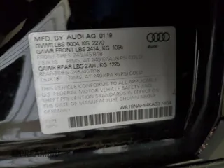 2019 Audi A4 allroad Premium Plus with VIN WA18NAF44KA037404, listed as a Copart auction lot 37731484 with 28,037 mi miles. Bid and sale history available at carsss.com. Image 13.