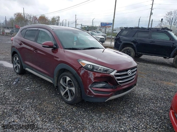 2017 Hyundai Tucson Sport with VIN KM8J3CA25HU414274, listed as a IAAI auction lot 41954490 with 92,008 mi miles. Bid and sale history available at carsss.com. Image 1.