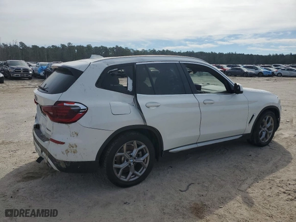 2021 BMW X3 sDrive30i with VIN 5UXTY3C03M9F63436, listed as a Copart auction lot 45341545 with 0 mi miles and Salvage Title. Bid and sale history available at carsss.com. Image 3.