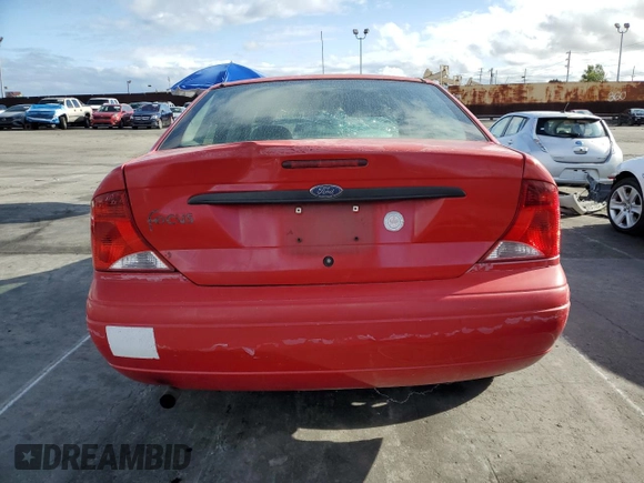 2001 Ford Focus LX with VIN 1FAFP33P91W151083, listed as a Copart auction lot 48943555 with 157,848 mi miles and Salvage Title. Bid and sale history available at carsss.com. Image 6.