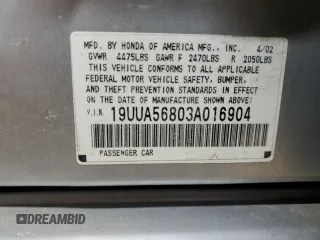 2003 Acura TL Type S with VIN 19UUA56803A016904, listed as a Copart auction lot 42394505 with 141,899 mi miles and Salvage Title. Bid and sale history available at carsss.com. Image 12.