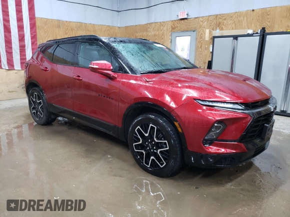 2024 Chevrolet Blazer RS with VIN 3GNKBKRS1RS275778, listed as a Copart auction lot 50371005 with 11,042 mi miles and Salvage title. Bid and sale history available at DreamBid. Image 4.