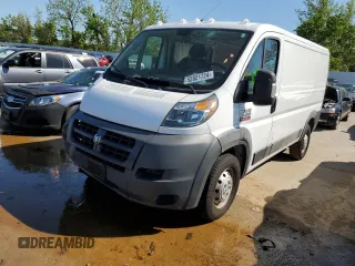 2018 Ram ProMaster Cargo with VIN 3C6TRVAGXJE105060, listed as a Copart auction lot 52821724 with 100,477 mi miles and Salvage Title. Bid and sale history available at DreamBid. Image 1.