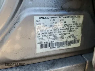 2006 Nissan Altima S with VIN 1N4AL11D66N395337, listed as a Copart auction lot 63236785 with 274,890 mi miles and Salvage title. Bid and sale history available at DreamBid. Image 12.