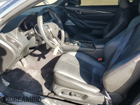 2021 Infiniti Q60 Red Sport 400 with VIN JN1FV7LK3MM530045, listed as a Copart auction lot 46617935 with 45,888 mi miles and Salvage title. Bid and sale history available at DreamBid. Image 7.