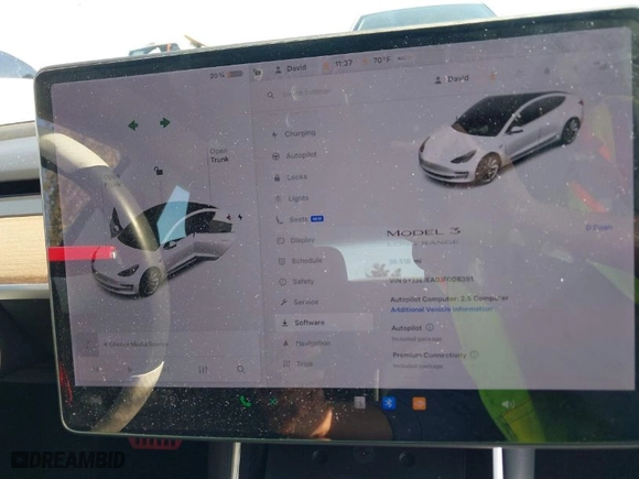 2018 Tesla Model 3 Long Range Battery with VIN 5YJ3E1EA0JF008351, listed as a IAAI auction lot 41129459 with 36,518 mi miles. Bid and sale history available at carsss.com. Image 7.