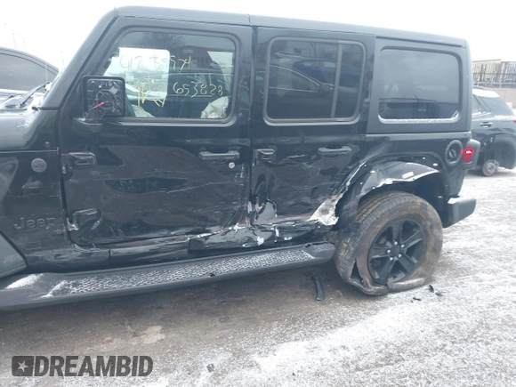2023 Jeep Wrangler Sport S with VIN 1C4HJXDG8PW653828, listed as a IAAI auction lot 41239974 with 16,076 mi miles and . Bid and sale history available at DreamBid. Image 6.