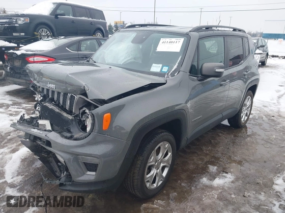 2020 Jeep Renegade Limited with VIN ZACNJBD11LPL74100, listed as a IAAI auction lot 41140117 with 45,067 mi miles and . Bid and sale history available at DreamBid. Image 2.