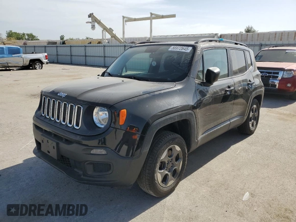 2017 Jeep Renegade Sport z VIN ZACCJBAB5HPG59588, wystawiony jako Copart lot #56972645 z przebiegiem 104 442 mil mil oraz Szkoda całkowita • Salvage title. Historia ofert i sprzedaży dostępna na DreamBid. Obrazek 1.