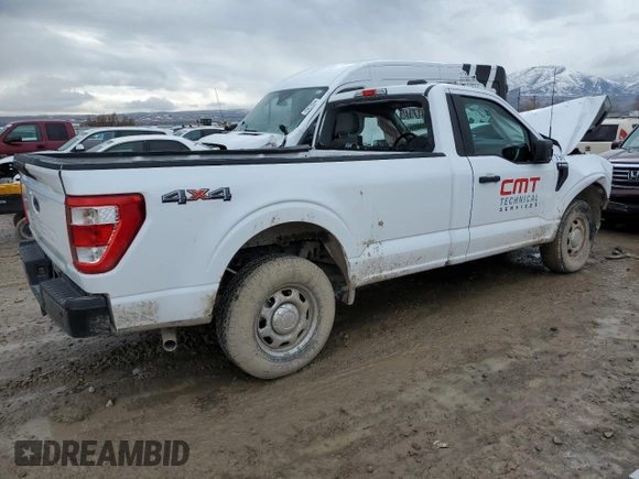 2022 Ford F-150 XL with VIN 1FTMF1EB1NKE34424, listed as a Copart auction lot 43786024 with 27,499 mi miles and Salvage title. Bid and sale history available at DreamBid. Image 3.
