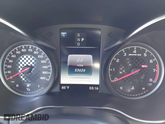 2019 Mercedes-Benz GLC with VIN WDC0J6EB2KF488453, listed as a IAAI auction lot 41678633 with 53,626 mi miles. Bid and sale history available at carsss.com. Image 7.