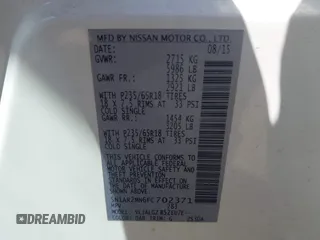2015 Nissan Pathfinder S с VIN 5N1AR2MN6FC702371, выставлен на аукционе IAAI как лот 41988029 с пробегом 129 673 миль миль и . История ставок и продаж доступна на DreamBid. Изображение 9.