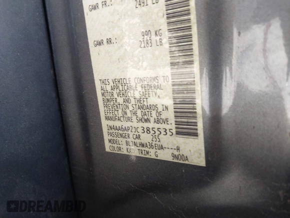 2018 Nissan Maxima SV with VIN 1N4AA6AP2JC385535, listed as a IAAI auction lot 42299100 with 81,431 mi miles and . Bid and sale history available at DreamBid. Image 9.