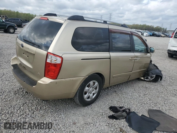 2008 Kia Sedona LX with VIN KNDMB233086221992, listed as a Copart auction lot 51444395 with 126,480 mi miles and Salvage Title. Bid and sale history available at carsss.com. Image 3.