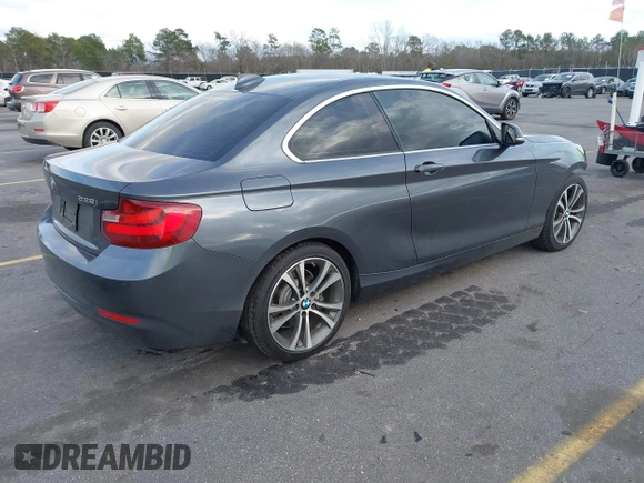 2015 BMW 2 Series 228i with VIN WBA1F5C59FV257447, listed as a IAAI auction lot 41706206 with 119,086 mi miles. Bid and sale history available at carsss.com. Image 4.