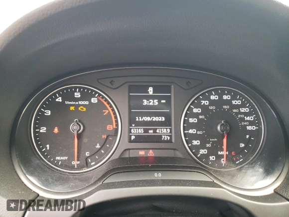 2017 Audi A3 Sedan Premium with VIN WAUB8GFF6H1043041, listed as a Copart auction lot 75596063 with 63,165 mi miles. Bid and sale history available at carsss.com. Image 9.