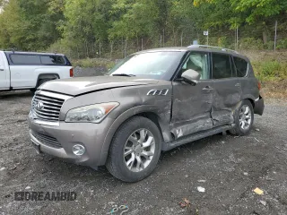 2014 Infiniti QX80 with VIN JN8AZ2NC4E9350828, listed as a Copart auction lot 72856614 with 80,717 mi miles and Salvage Title. Bid and sale history available at carsss.com. Image 1.