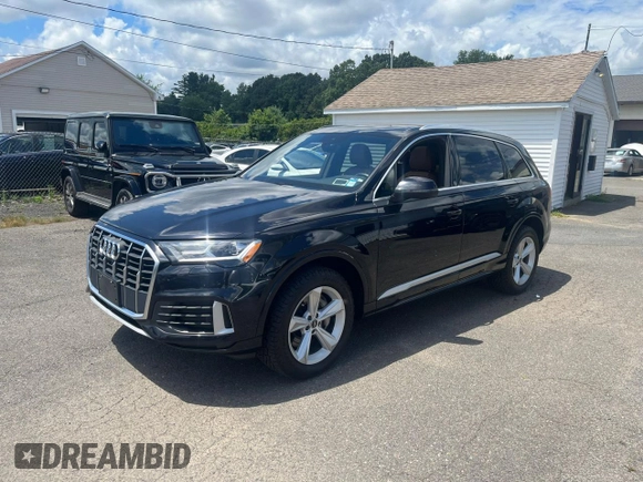 2021 Audi Q7 Premium with VIN WA1AJAF75MD030650, listed as a Copart auction lot 64444065 with 121,216 mi miles and Clean title. Bid and sale history available at DreamBid. Image 1.