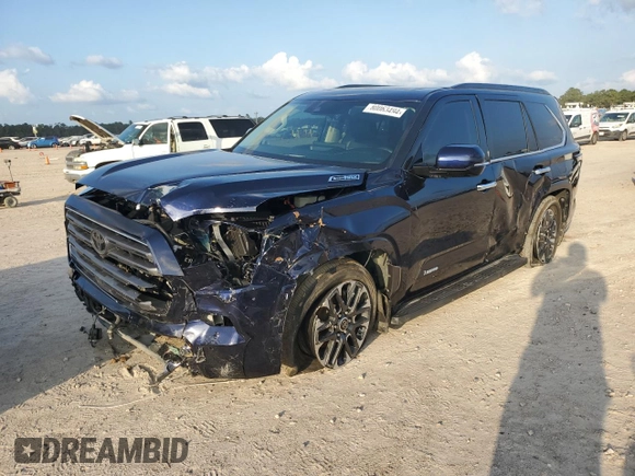 2023 Toyota Sequoia SR5 with VIN 7SVAAABA8PX003412, listed as a Copart auction lot 80063494 with 25,370 mi miles and Salvage Title. Bid and sale history available at carsss.com. Image 1.