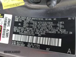 2012 Toyota Sienna LE with VIN 5TDJK3DCXCS047056, listed as a IAAI auction lot 41780756 with 179,624 mi miles. Bid and sale history available at carsss.com. Image 9.