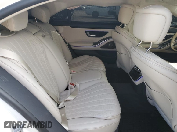 2023 Mercedes-Benz S-Class S 500 with VIN W1K6G6DB3PA223115, listed as a Copart auction lot 69158214 with 4,554 mi miles and Salvage Title. Bid and sale history available at carsss.com. Image 10.