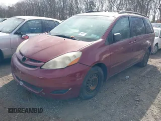 2008 Toyota Sienna CE with VIN 5TDZK23C08S109862, listed as a IAAI auction lot 41809596 with 999,999 mi miles. Bid and sale history available at carsss.com. Image 2.
