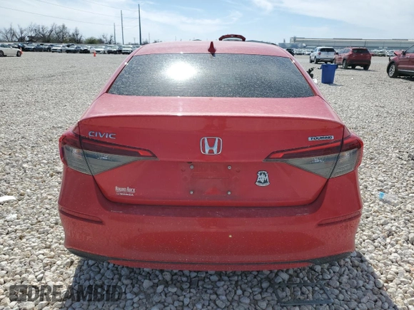 2022 Honda Civic Sedan Touring with VIN 2HGFE1F97NH306852, listed as a Copart auction lot 49012035 with 52,258 mi miles and Salvage Title. Bid and sale history available at carsss.com. Image 6.