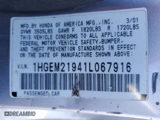 2001 Honda Civic EX with VIN 1HGEM21941L067916, listed as a Copart auction lot 50098325 with 161,694 mi miles and Salvage Title. Bid and sale history available at carsss.com. Image 12.