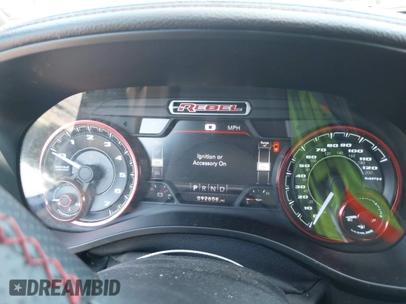 2019 Ram 1500 Rebel with VIN 1C6SRFLT8KN797618, listed as a IAAI auction lot 42556663 with 92,606 mi miles and . Bid and sale history available at DreamBid. Image 7.