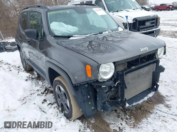 2017 Jeep Renegade Sport with VIN ZACCJBAB0HPG11643, listed as a IAAI auction lot 41604852 with 125,110 mi miles and . Bid and sale history available at carsss.com. Image 1.